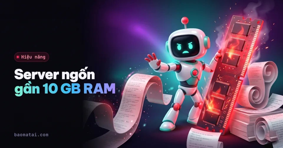 Hình mô phỏng: Server ngốn gần 10 GB RAM vì dữ liệu dùng chung bị lấy lại ở mỗi request
