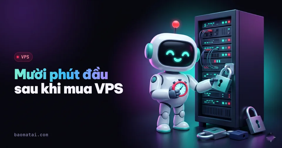 Hình mô phỏng: Mười phút đầu tiên sau khi mua VPS