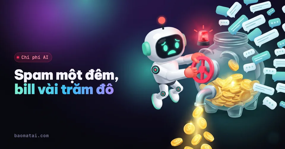 Hình mô phỏng: Một đêm bị spam tin nhắn, sáng ra bill AI vài trăm đô